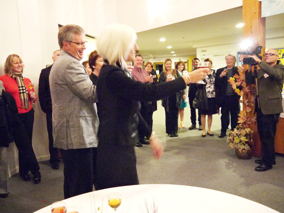 Dave & Marj giving a toast